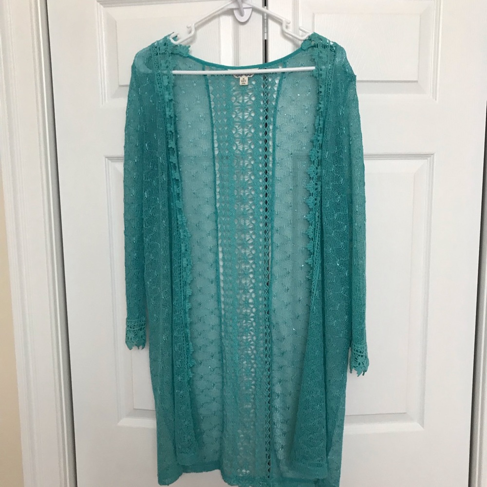 Krazy Kat Duster Aqua Blue Size Medium.